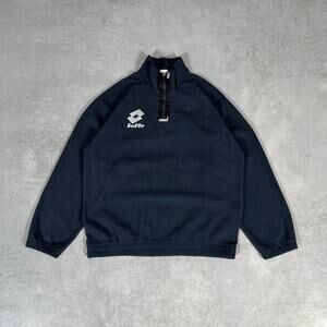 Lotto Calcio Italia Quarter Zip Fleece Pullover Navy- Size M